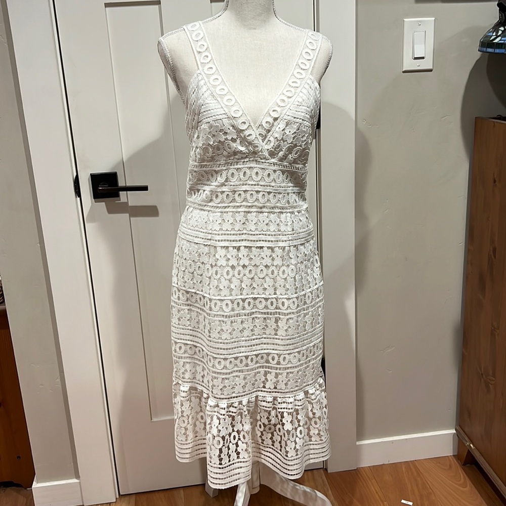 Diane Avon Furstenberg White Tiana Guipure Lace Dress Size 4